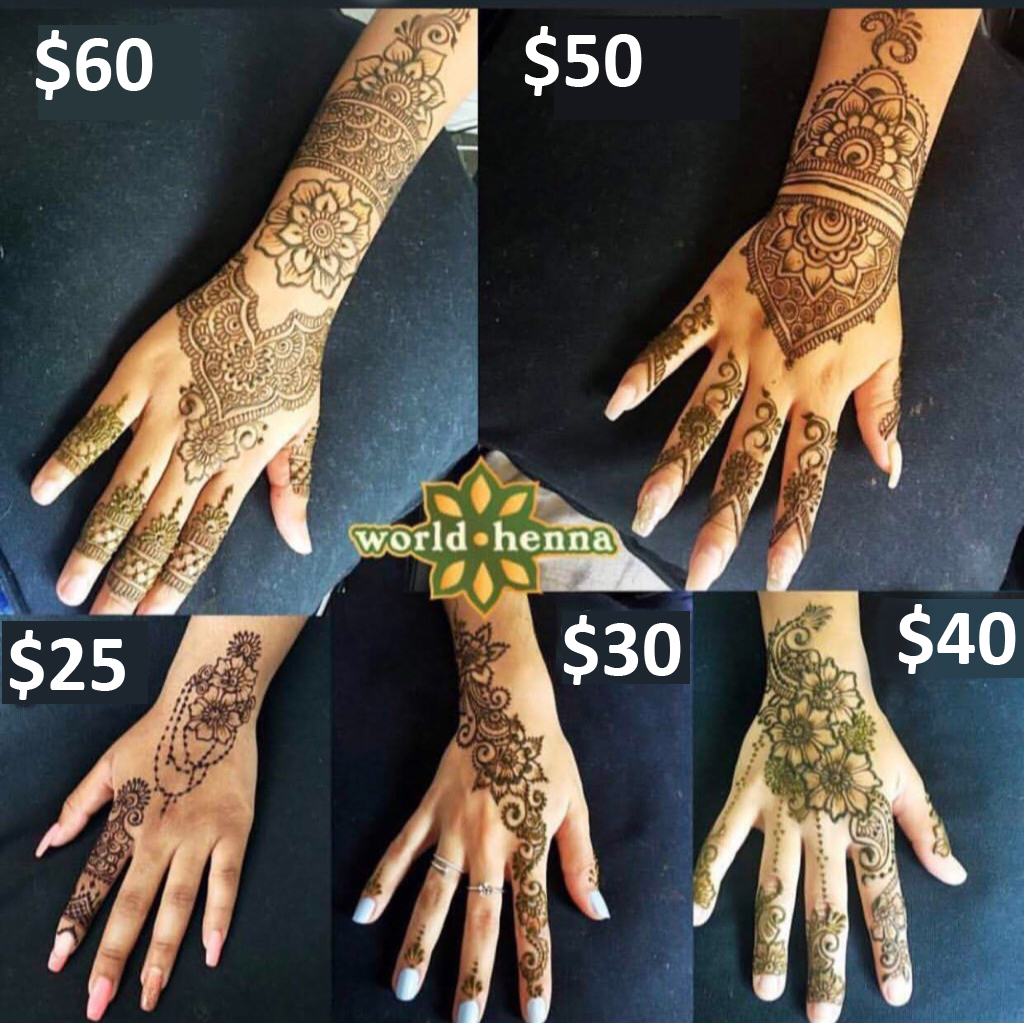 Personal henna design being applied in a calm studio setting